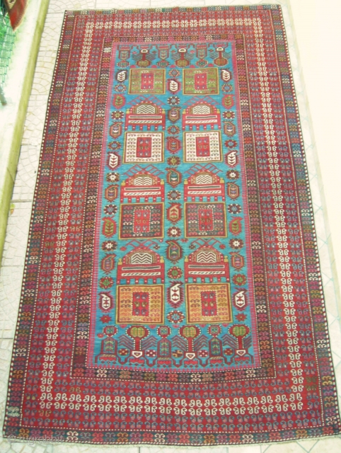 antique  caucasian  sirwan  rug  2,96  x  1.80                    