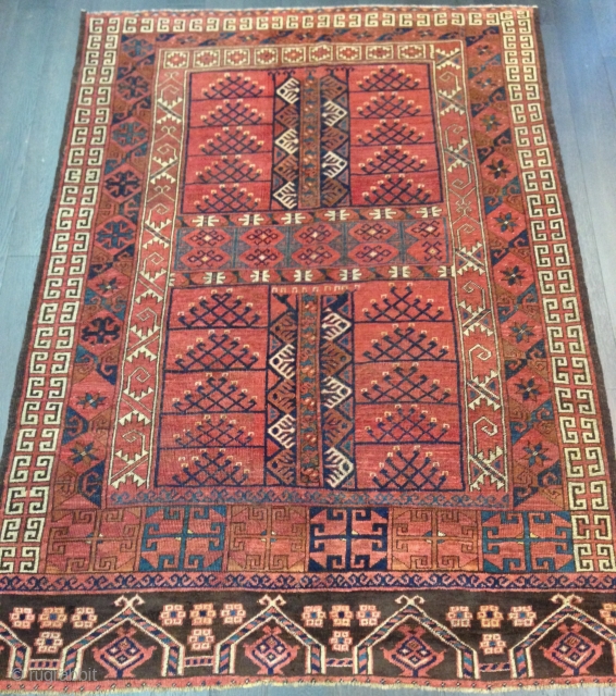 TURKMEN ANTIQUE  ERSARI  EGNSI   CM 1.94 X 1.45  1850 CIRCA MORE INFORMATION  INFO@ANATOLIANTAPPETI.COM              