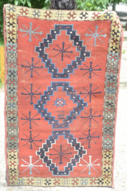 Antique 19th century Kazak rug                            