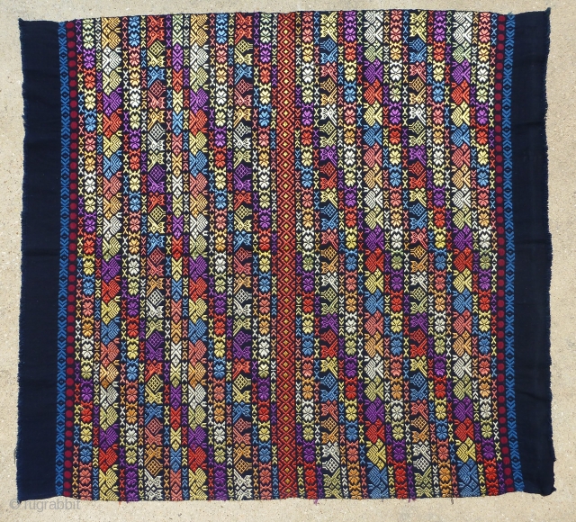 Beautiful vintage unfinished huipil or cover. It may have been ceremonial in nature as the supplementary weft are silk, according to the tag, though I think they may be an early rayon  ...