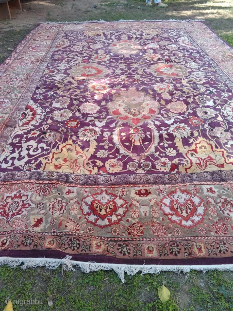 Antique Agra carpet , India
12x18 ft
some re-piled areas
no hole, no worn areas                     