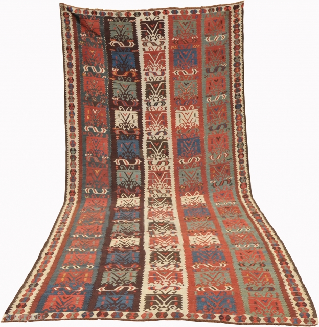 antique Erzurum or Kars kilim, circa cm 366 x 166, near mint condition                    