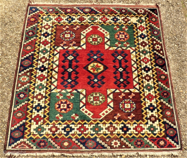 Not really old but very colorful anatolian Döshmealti. size. 104 x 103 cm. Very good condition.                 