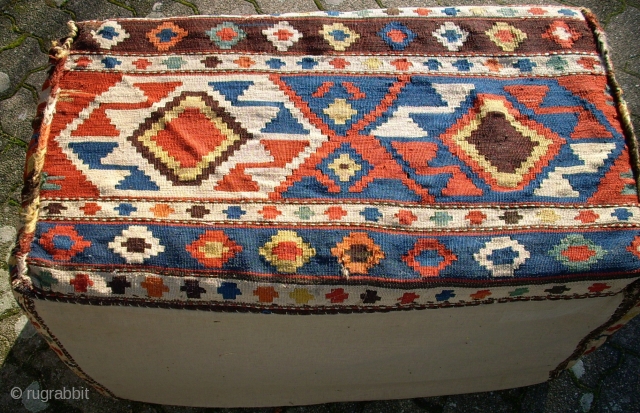 Very old Shasavan Mafrash. Size: 86 x 50 x 52 cm. Nice colors and top condition. Inclusive  hard synthetic Cube inside.           