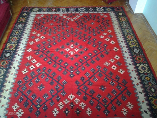 Antique Sarkoy Pirot kilim, dimensions  290 x 230 cm.
Pattern named Venac, age: end of 19th century. 
Ask about this 

price:  on request 
        