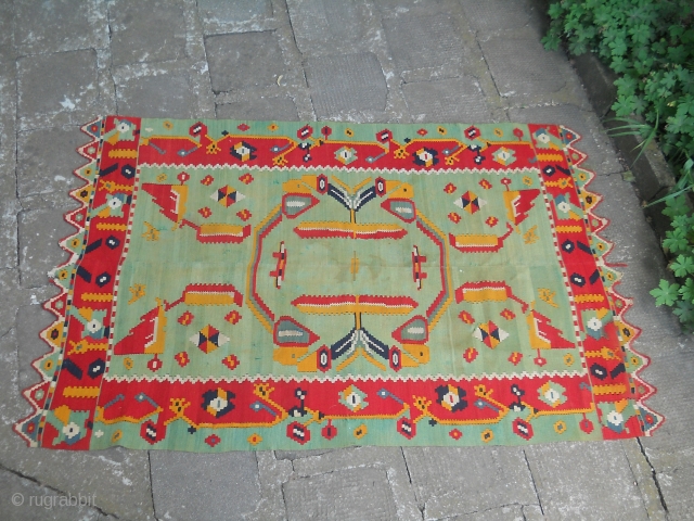 Antique second half of 19th century vojvodina kilim and draperies                       