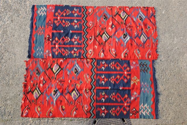 Sarkoy Macedonian kilim, measuring about 2x2m, 
over 120 years old.
                       