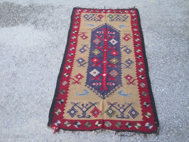 Old Pirot sarkoy kilim  ,  dimensions: about 150x75, very rear and unique ornament 
Ask about this               