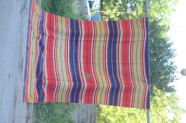 Old Balkan sarkoy kilim, beautiful natural colors with one visible damage, measuring about 3x2m, more than 100 years old.              