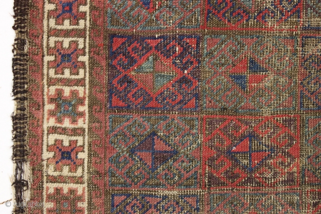 Antique baluch. All good natural colors with nice greens, purples and strong reds. Turkish knotted. A bit worn. Needs a wash. Just when you thought it was safe to look at RR,  ...