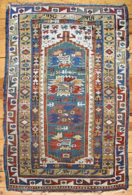 Single panel Makri (Megri)  prayer rug,( W/W,136x97 cm.), an early 19th century, classical and beautiful example. Slight damage at selvages and in the upper flower  two small spots where the  ...
