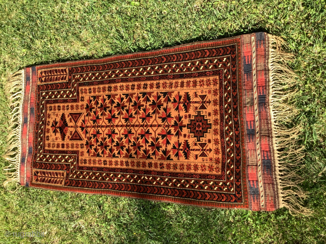 If your looking for a classic "Tree of Life" Beluch prayer rug this is the one! Size 2'5" x 4'9".  Listed in perfect condition with original ends. 

Contact at grtex131@gmail.com  