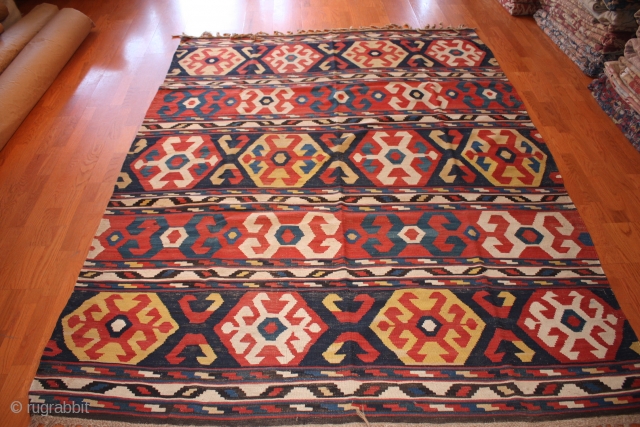 Antique Caucasian Shirvan Kilim late 19th century .
Size 6'-1''  x 8'-3''
Sold.                     