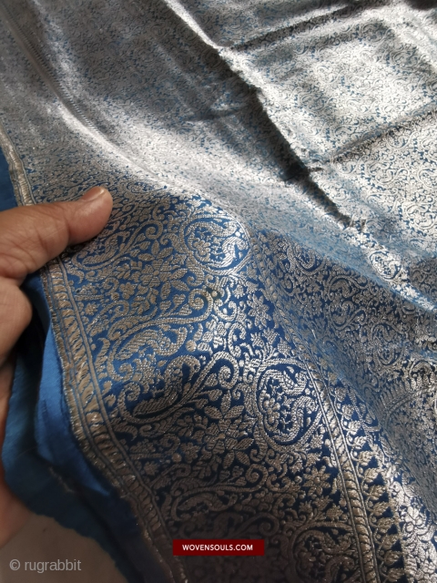 Gorgeous Vintage Zari Sari with precious metal content! Worth a second look - https://wovensouls.com/products/antique-banarasi-sari-with-silver-content-in-zari                   