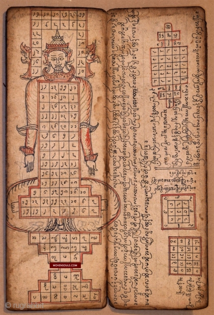 Rare Complete Burmese (Myanmarese) Buddhist Manuscript with older Burmese script dated 1874 - More photos & details here: https://wovensouls.com/products/1126-fabulous-antique-myanmar-buddhist-manuscript              