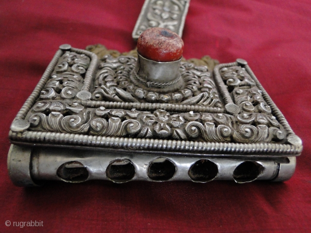Antique Tibetan Khampa Nomad's Bullet Case. Collected from Tibet in 2007.
Used by Khampa Nomads of Eastern Tibet. Rare relic of a vanishing lifestyle. This is the only bullet case that I have  ...