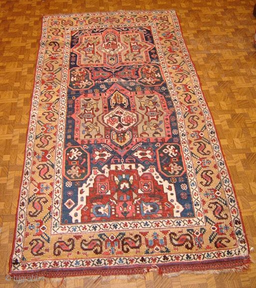 Antique Kurdish Woven Ca. 18th Century 3,7 x 7                        