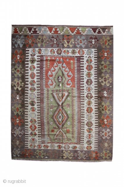 Antique Turkish Konya Kilim.Wool on wool. Good condition. 164x124 cm. 1920s years old.                    