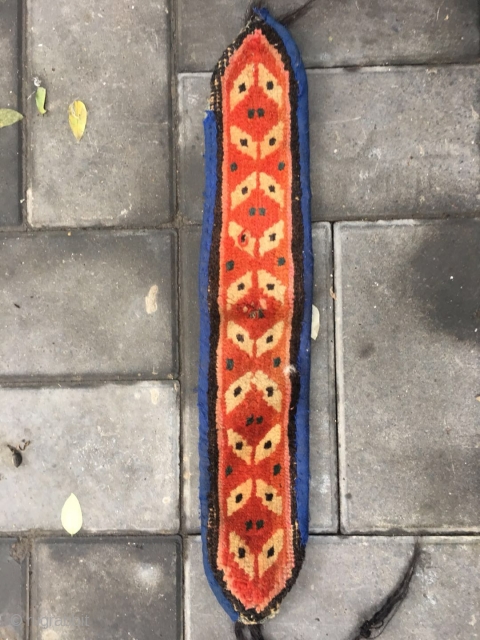 Tibetan wool belt, nice nature color, the middle hole is opened by tibetans for Mosaic jewelry.size 60*8cm                