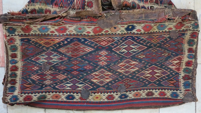 A very old Miyaneh Shahsavan Mafrash sumac with great design wool on wool natural color price:SOLD                 