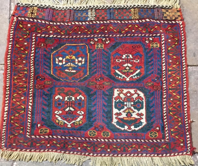 Afshar saddle bag with natural dyes 40*40 cm atleast 110 years old                     