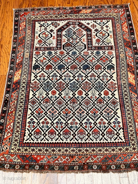 3328 Antique Caucasian Shirvan Prayer pattern.
Cir:1880
Size: 5'X 3'8"                         