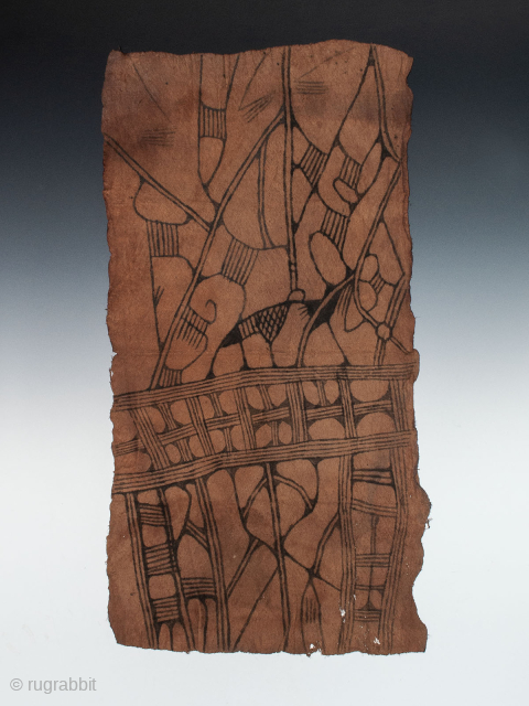 Painted Bark Cloth, Lese people, Ituri Forest, D.R. Congo. Ex Tom Phillips collection, UK. A bark cloth from the Lese people in the Ituri forest of northeastern Democratic Republic of the Congo.  ...