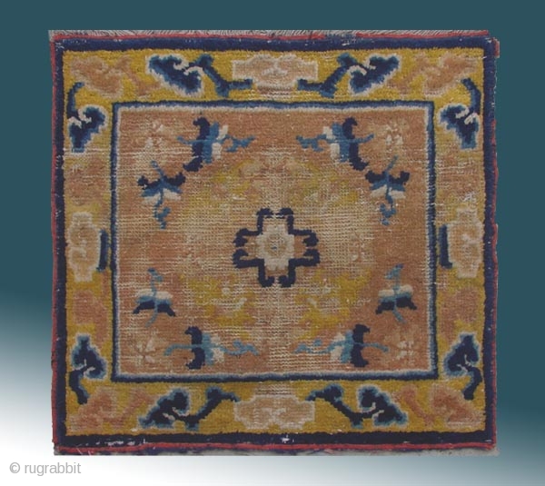 No.A0012 * Chinese Antique Ningxia Mat-Rug,Age: 18/19th Century Size: 63x61cm( 25" x 24" ). Origin: Ningxia Shape: Square. 
              