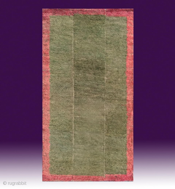 No.X0025 * Tibetan Antique Khaden Rug.Age: Early-20th Century. Size:80x150cm(31"x59").wool/wool. Origin: Tibet Shape: Rectangle.Background Color:Greens.                   