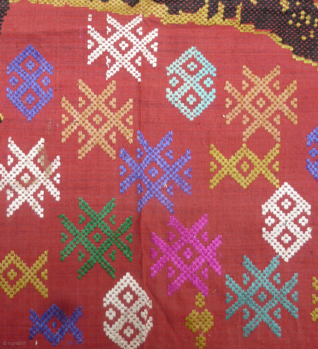 Lao Tiger Embroidery: Good silk textile with tiger embroidery- all the ...