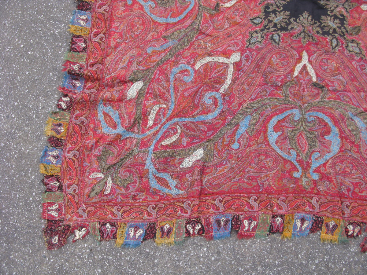 Antique Shawl, hand woven cashmere goat wool, Kashmir India, twill ...