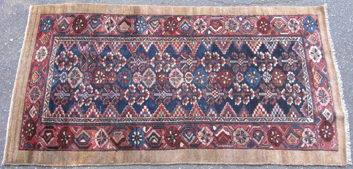 Antique Persian Rug Hand Knotted Wool Or Camel Hair Hamadan Antique Persian Rug Hand Knotted Wool Or Camel Hair Hamadan Region Iran