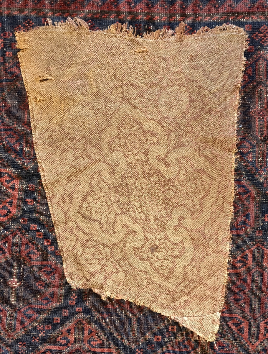 Mongol era silk lampas weave textile fragment. 13th century. Could have ...