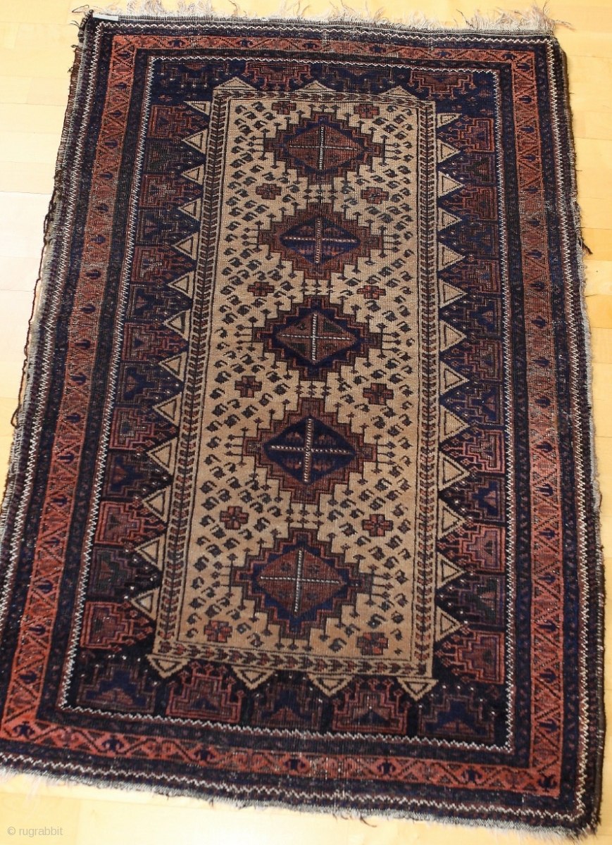 Baluch rug; first Quarter 20th c.; 96 x 148cm (3`2” x 4`10”); Arab