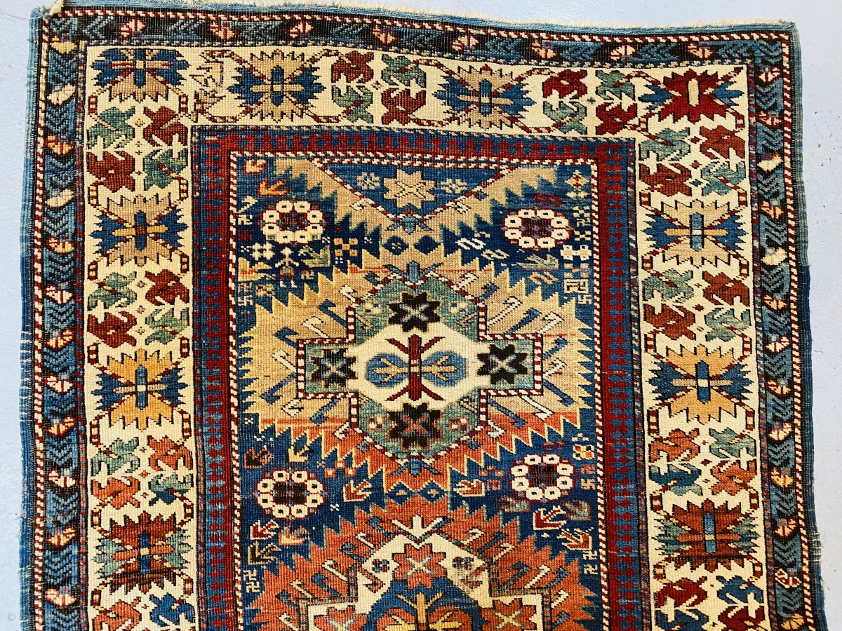 Nice Caucasian Shirvan rug size 4x5.9 circa 1900 Price $900