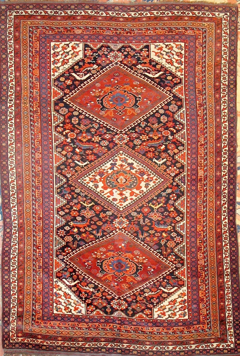 Fine antique Qashqaee rug | rugrabbit.com
