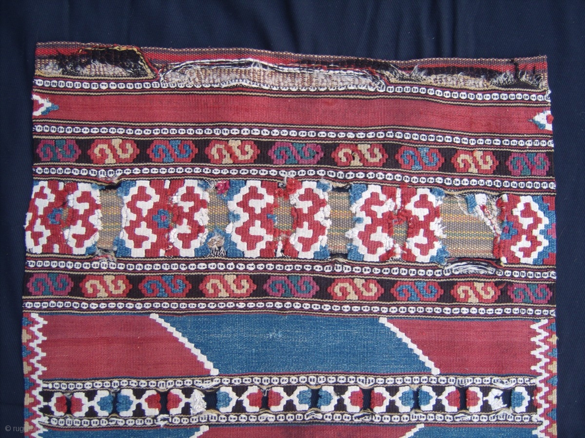 1880 Monastir Kilim Size: 63x113cm (2.1x3.8ft) Natural colors ...