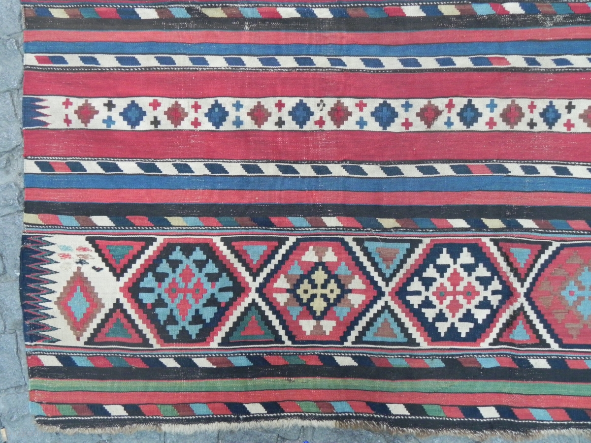 Antique Caucasian Shirvan Kilim Rug, 10.5 x 6 ft (320x183 cm ...