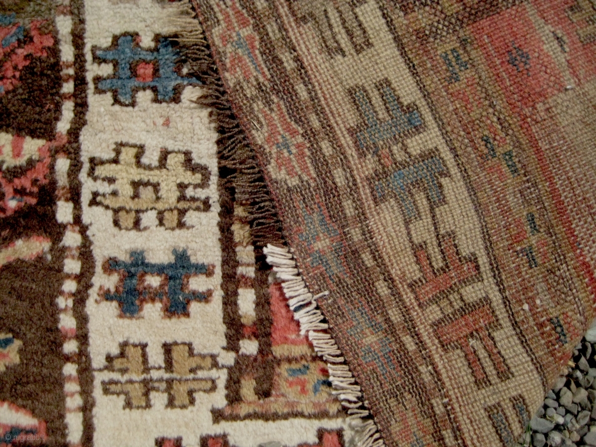 Rare Kurdish, gabbeh-like, tree-of-life rug. Soft and supple handle ...