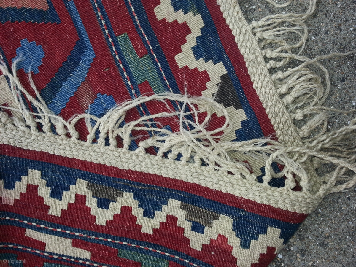 Antique Caucasian Oversize Kilim .Beautyfull collors and very nice ...