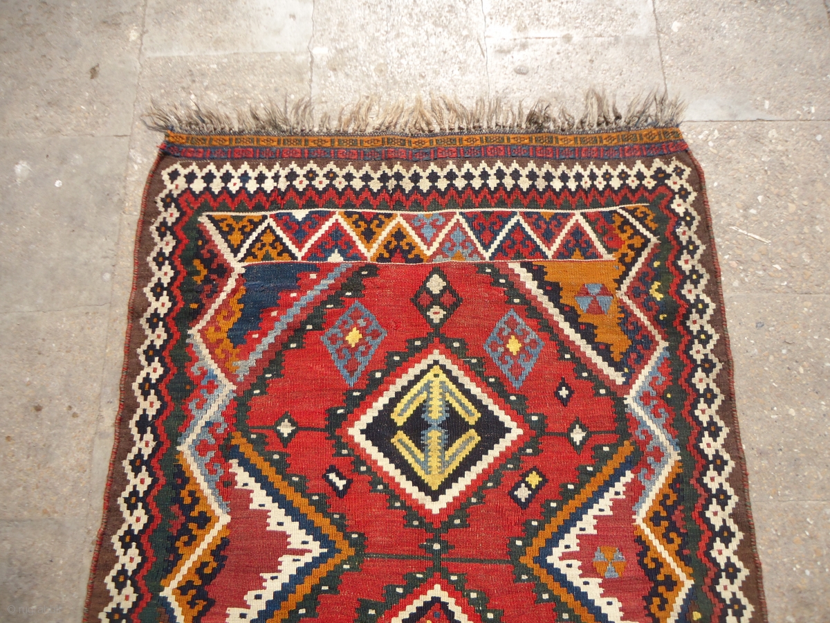 Qashqai Kilim with great colors and beautiful desigen,a kilim with full ...