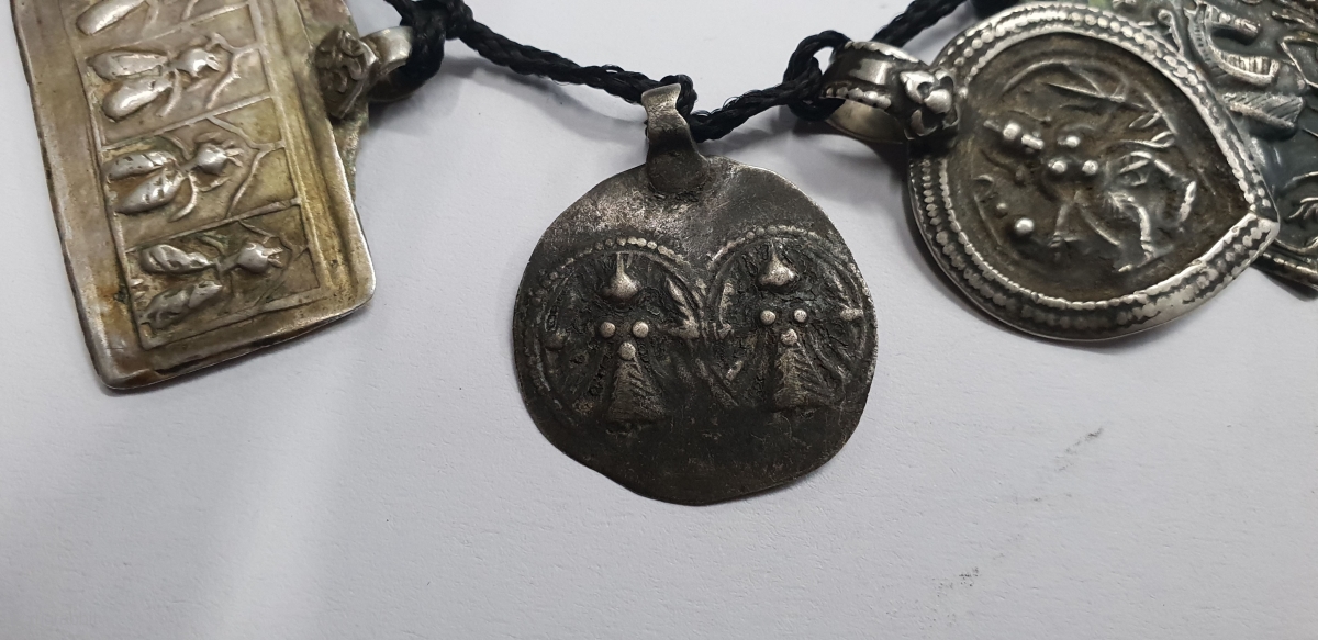 Antique Indian Silver Pendant necklace of Hindu God Figure, From Kutch ...