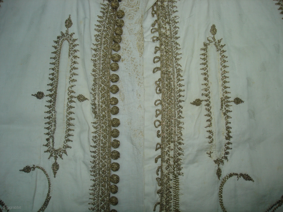 Man’s waistcoat(Sadri/Bandi),Zari (real) embroidered on muslin cotton ...