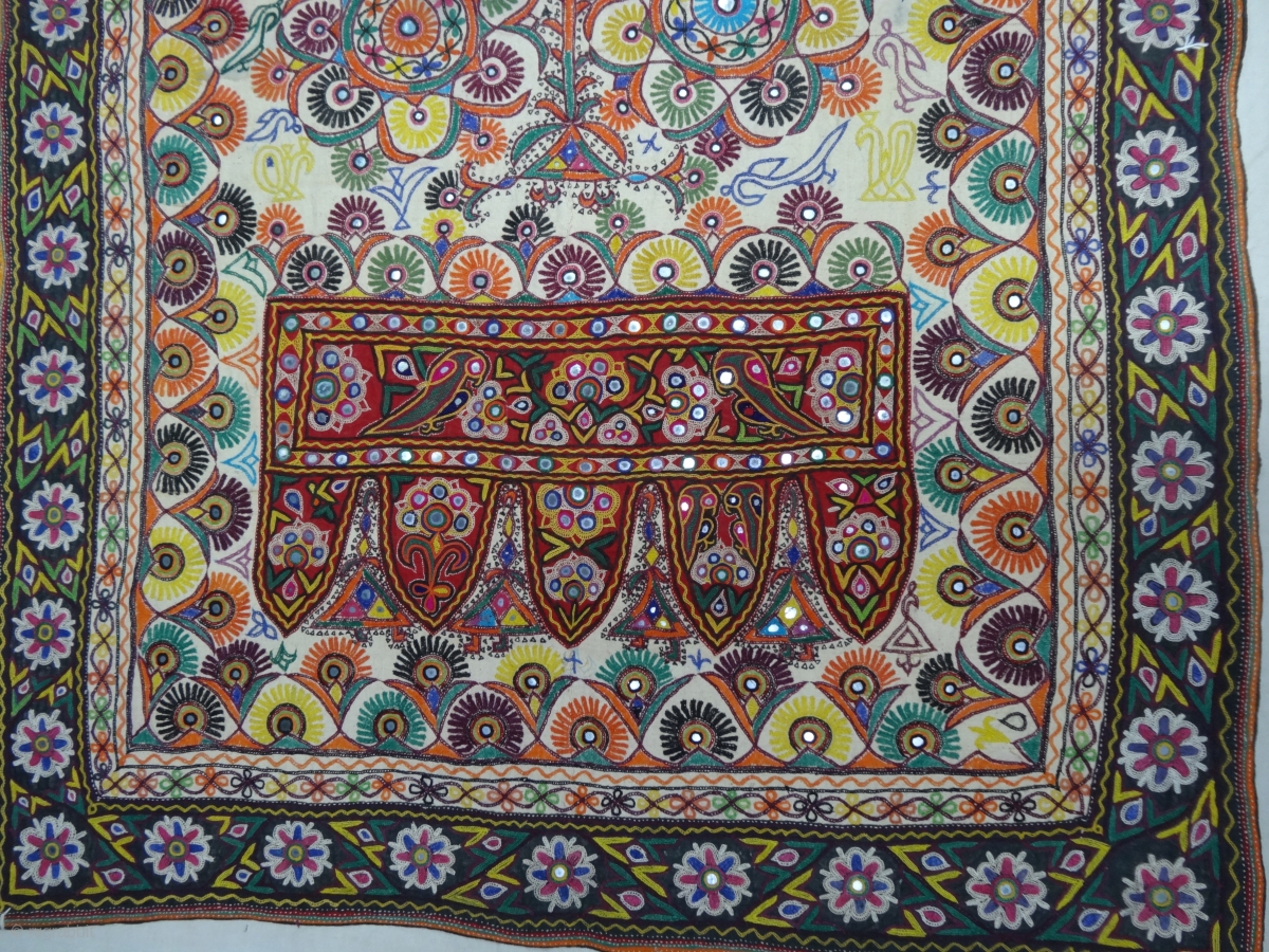 Dharaniya Wall-Hanging With floral Designs and embroidered border, From ...