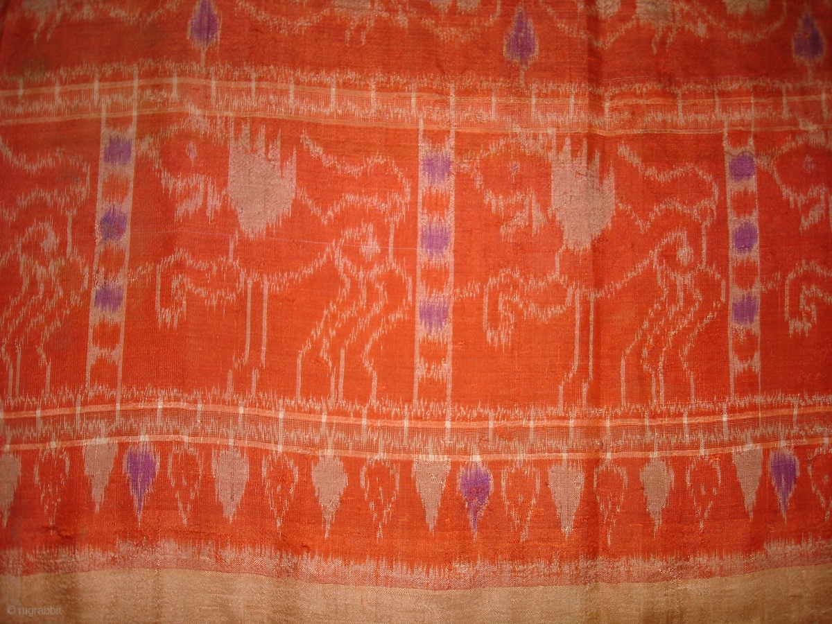 Weft Ikat From Orissa India,with Lion figures,Circa 1900.Its size is ...