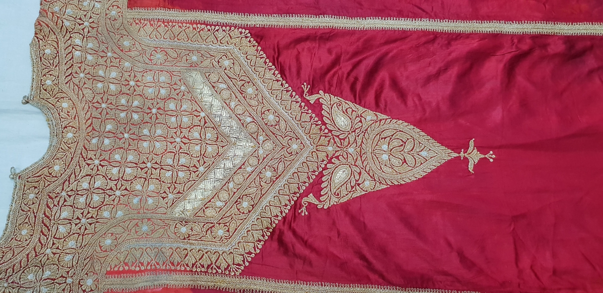 Abha Dress (Women’s) Real Zari Embroidery on the Gajji-Silk, From Kutch ...