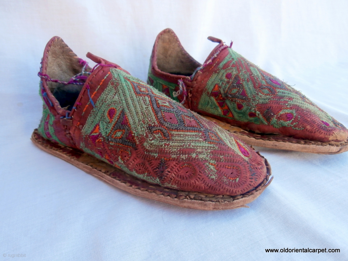 RARE MOROCCAN BERBER SHOES dating from the first half of