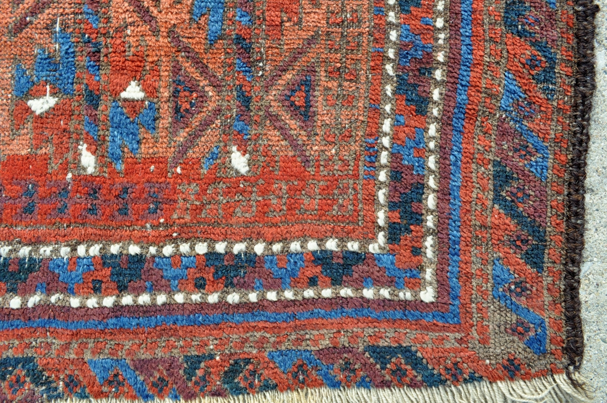 Baluch Rug - Great colors and floppy soft handle, feels rather old. - 2