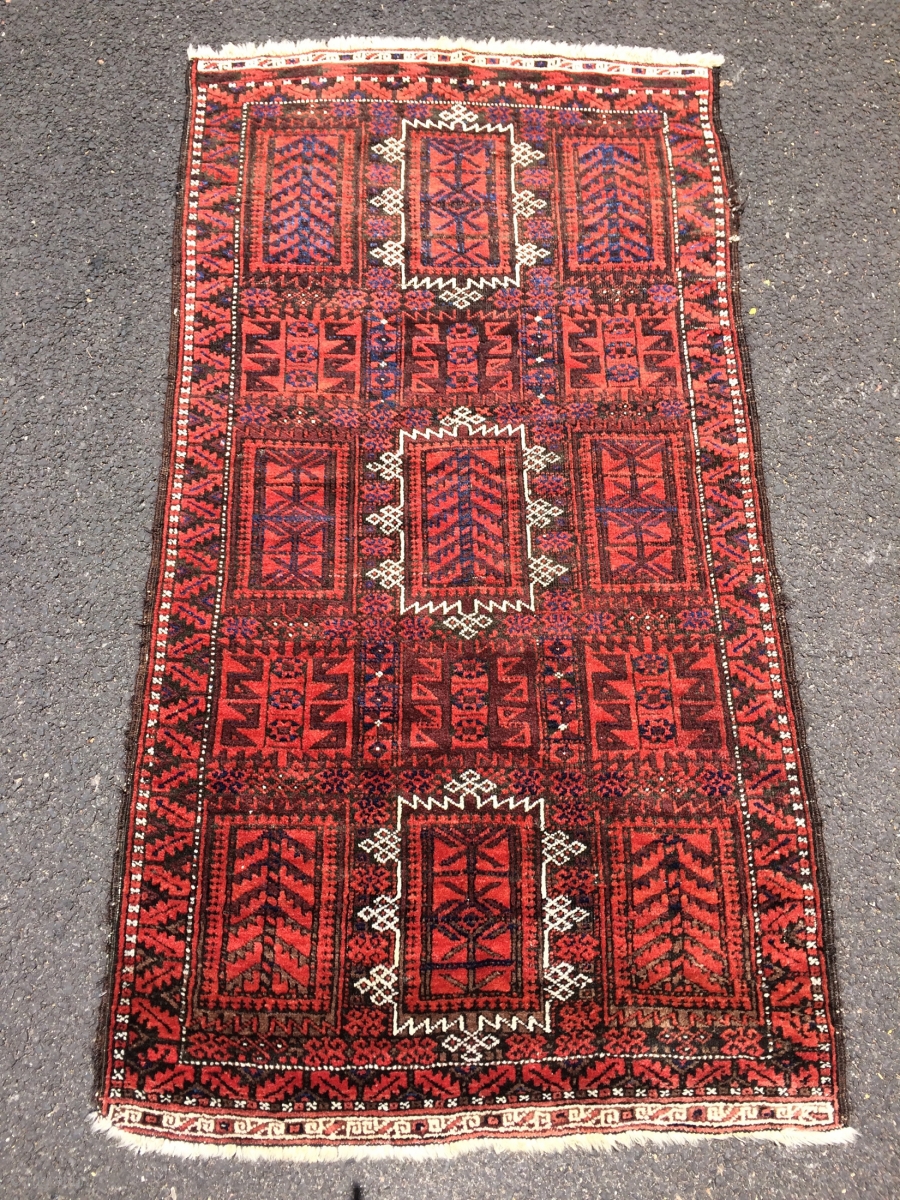 Beautiful Antique Baluch rug, Timuri or Yaqub Khani Tribal Design 