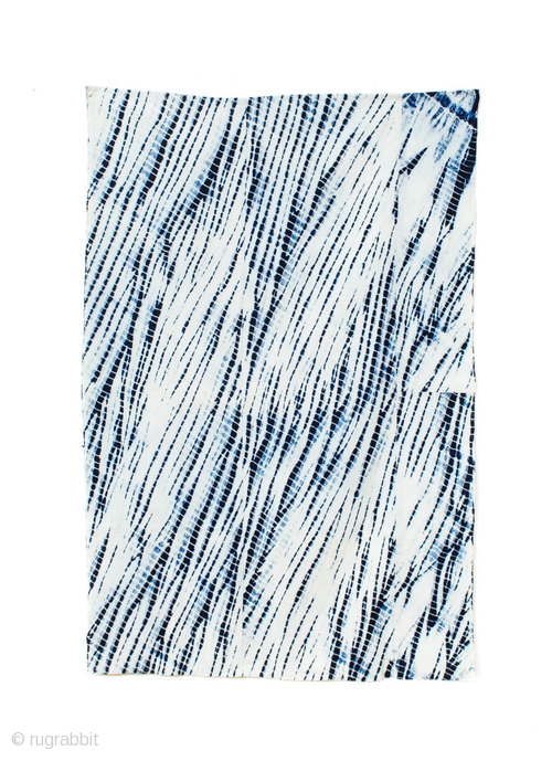 The 8 of wands. Antique indigo dyed cotton, Thread from